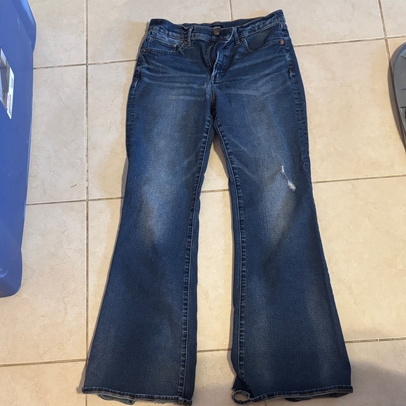 Express 70’s Flare Dark Blue Flare Jeans - Picture 1 of 5